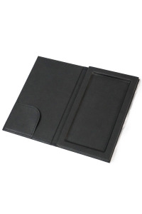 Hesap Alma Sümeni Kutusu - Para Üstü Sandıklı Adisyon - Hesap Kabı (Termo Deri) Siyah - 13x21 cm 